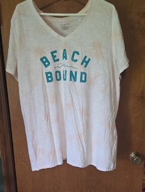 Lane Bryant White Lightweight V‑Neck Tee
